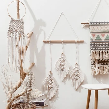 

Tassel Hand Woven Wall-hanging Tapestry Pendant Dream Catcher Bohemian Fashion Wall Art Embellishment Apartment Room Door