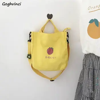 

Shopping Bags Women Fruit Print Shoulder Bag Reusable Foldable Grocery Concise Sweet Large-capacity Student Trendy Harajuku Tote