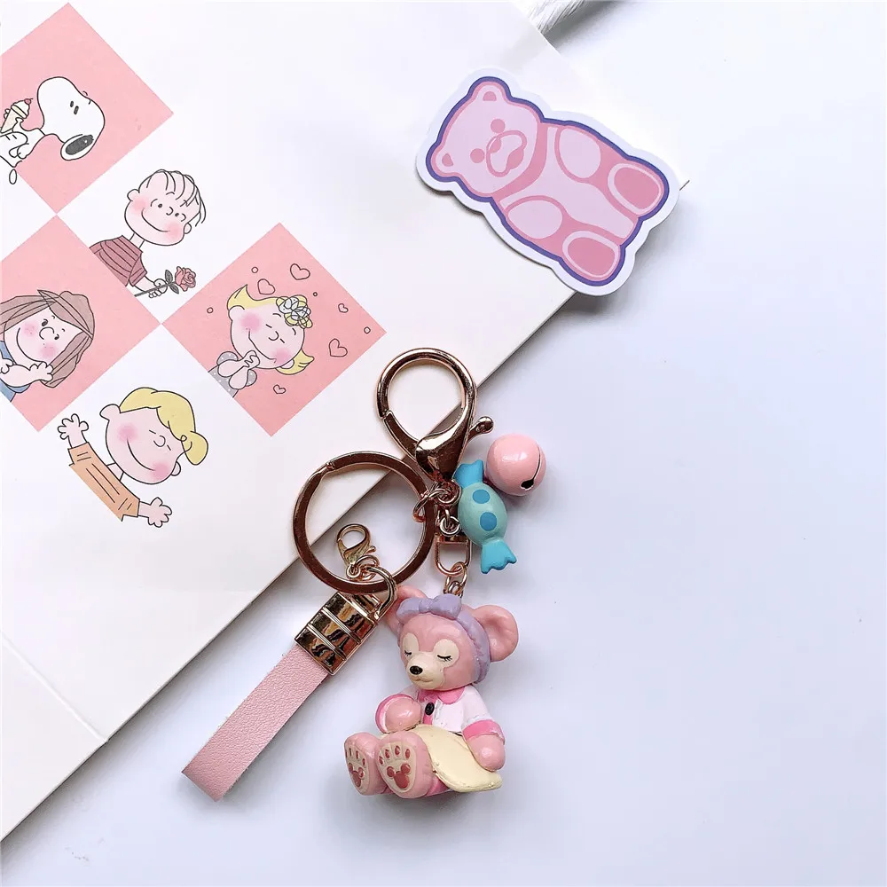 

Cute Cartoon Duffy Bear Shellie May Gelatoni StellaLou Figure Doll Keychain for Women Girl Bag Schoolbag Wallet Charm Pendant