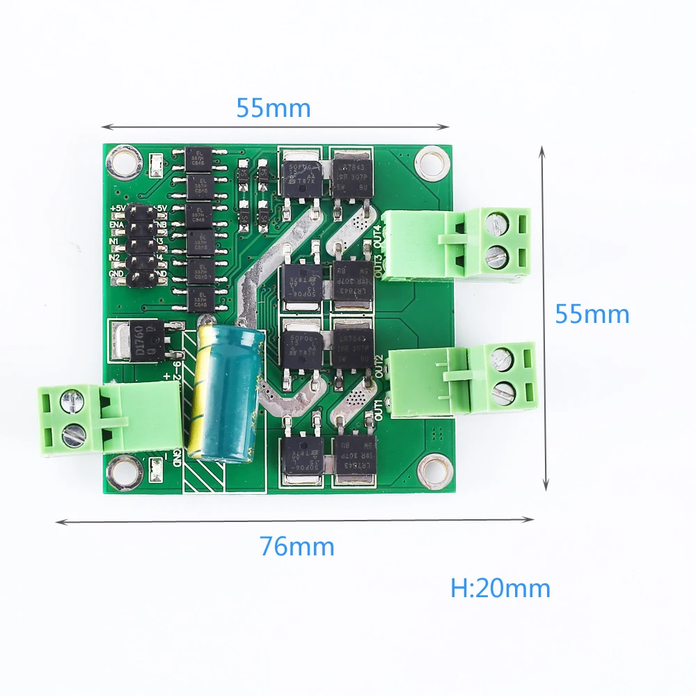 DC 12V 24V 7A 160W 2CH Dua DC модуль драйвера двигателя L298 Высокая мощность вперед обратный контроллер