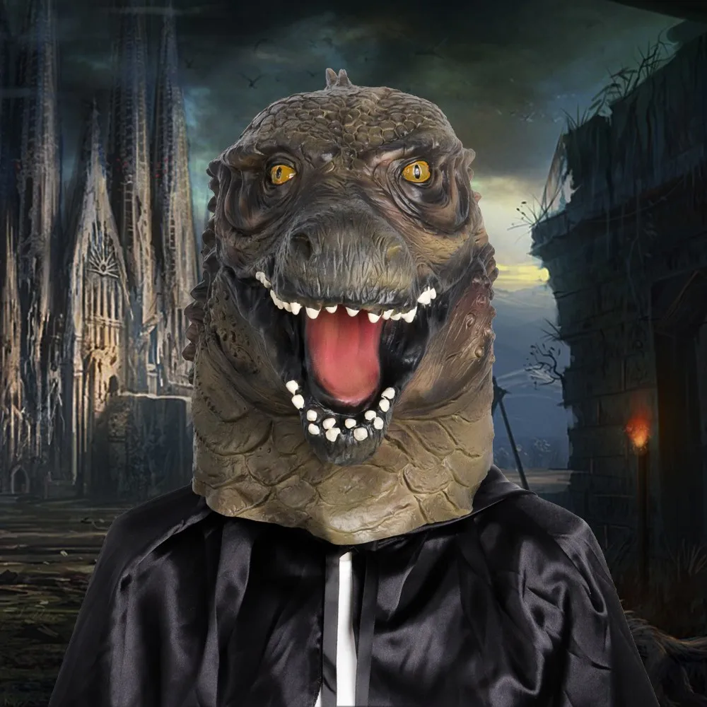 Дракон уход за кожей лица Маска Реалистичные динозавр, Monster маски животных мяч накладные маскарад, вечеринка, Хэллоуин костюм Косплэй реквизит