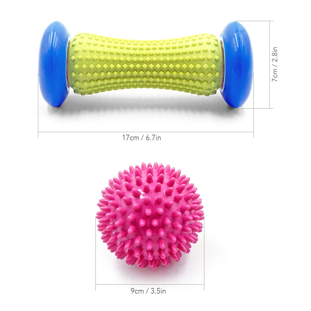 Plantar Fasciitis ролик для массажа ног с шиповидным шариком Массажный мяч для рук ноги в спине боли терапия ткани триггер точка восстановления