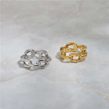 

European and American minority brass chain ring female simple temperament fashion personality retro cold wind index finger