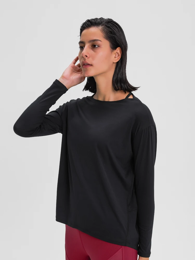 Nepoagym HEART Long Sleeve Workout Tops Women Silky Loose Fit Yoga Top Brushed Material Sports Shirt Ladies Workout Tops