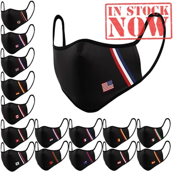 

National Flag Cotton Face Mask Unisex Printing Protective Mouth Caps Reusable Washable Masks Windproof Dust Maska Mascarillas