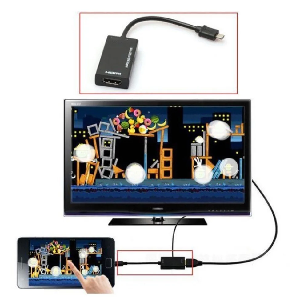 Micro USB Male to HDMI Female HD Adapter Converter Cable for Phone HDTV Monitor