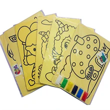 10 pçs/lote bonito colorido crianças desenho brinquedos pintura de areia imagens diy artesanato educação brinquedo para o miúdo brinquedo educação diy