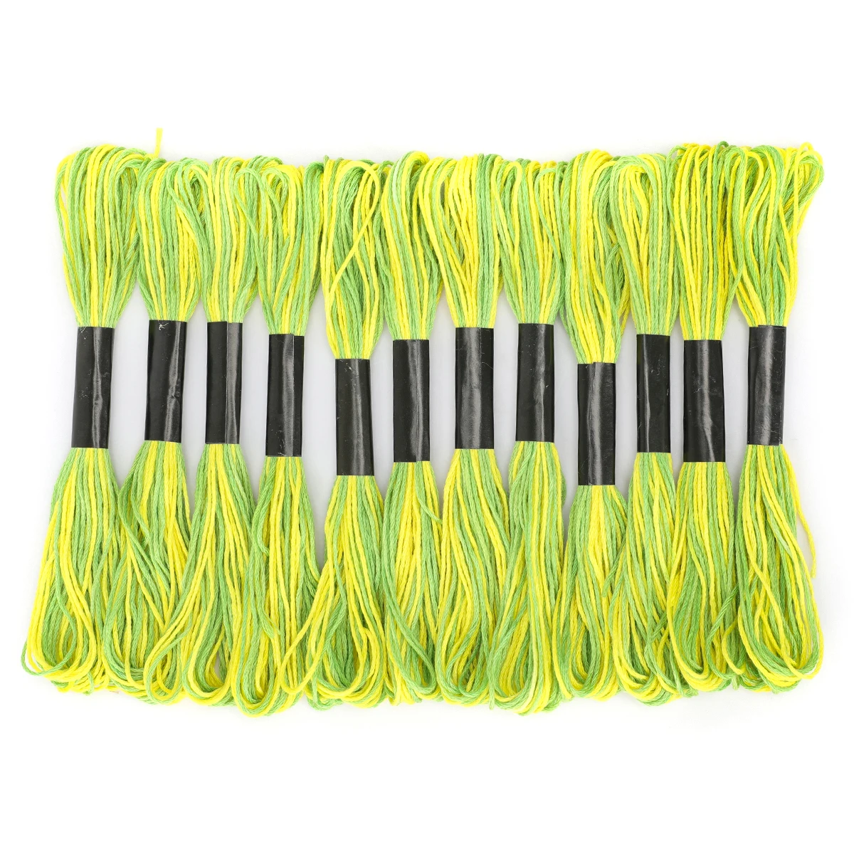 Green and Yellow 12 шт. разноцветные крашеные нитки Мотки Вышивка нить нитки для вышивки крестом хлопок рукоделие DIY ручные швейные инструменты - Цвет: Green and Yellow