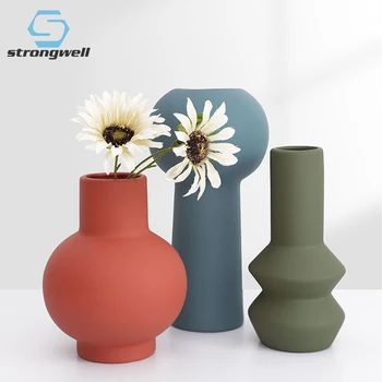 

Strongwell Geometric Ceramic Vase Flower Arrangement Home Decoration Ornaments Office Display Furnishings Artware Gifts