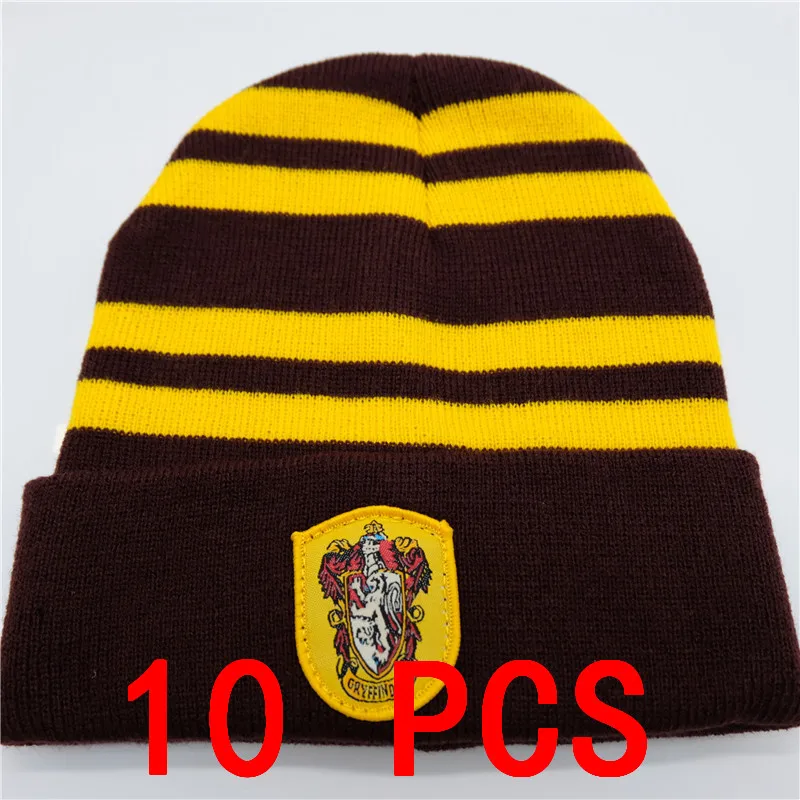 10 PCS Badge cap 10 шт./партия Гермиона шляпы Галстуки перчатки носки шарф Гриффиндор Слизерин Hufflepuff Кепка Когтевран костюмы для косплея - Цвет: 10 PCS Badge cap