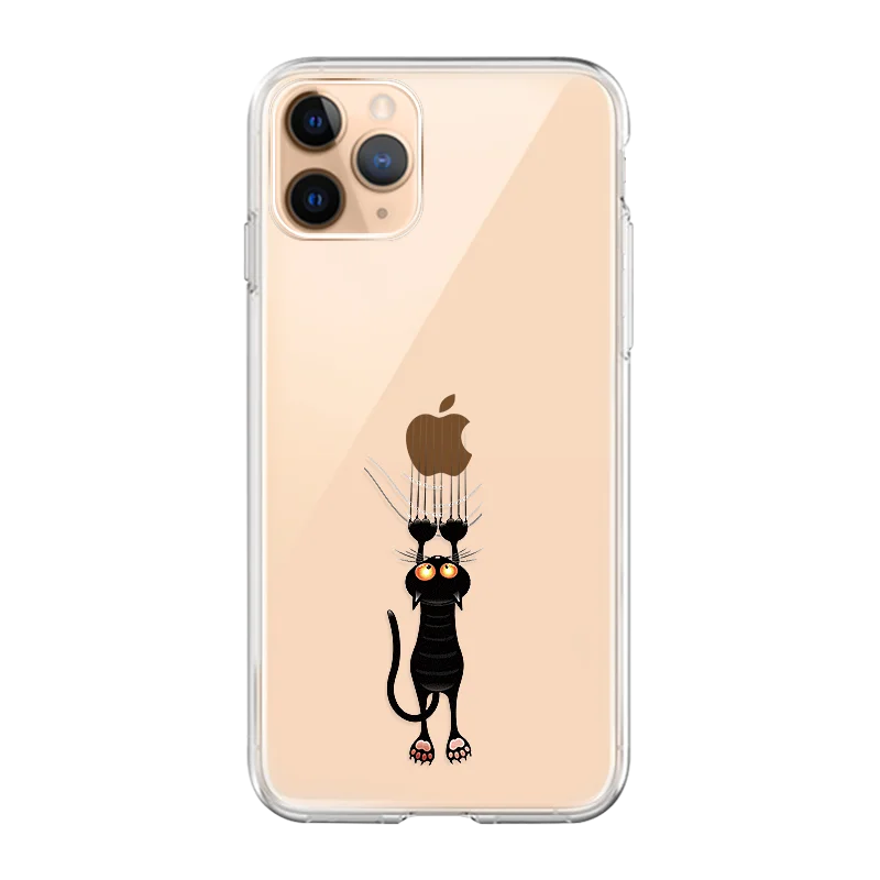 Забавный мультяшный чехол для телефона для iPhone 11 Pro 11Pro Max чехол с рисунком кота из мультфильма Мягкий силиконовый чехол из ТПУ для iPhone11 Pro Max