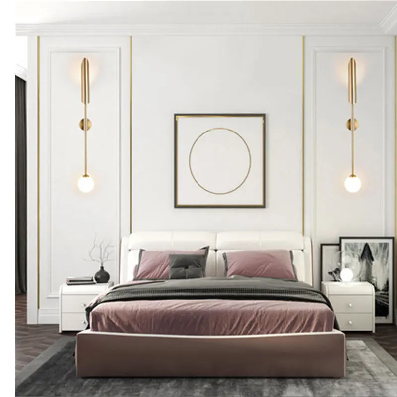 

Современная прикроватная лампа в скандинавском стиле для гостиной, спальни, коридора, простой индивидуальный светильник для магазина одежды, креативный фон, настенный светильник