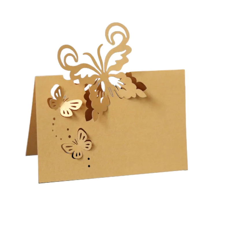 50pcs Butterfly Table Name Place Cards Laser Cut Lace Setting Name Message Card Seat Wedding Birthday Party Favor Table Decor