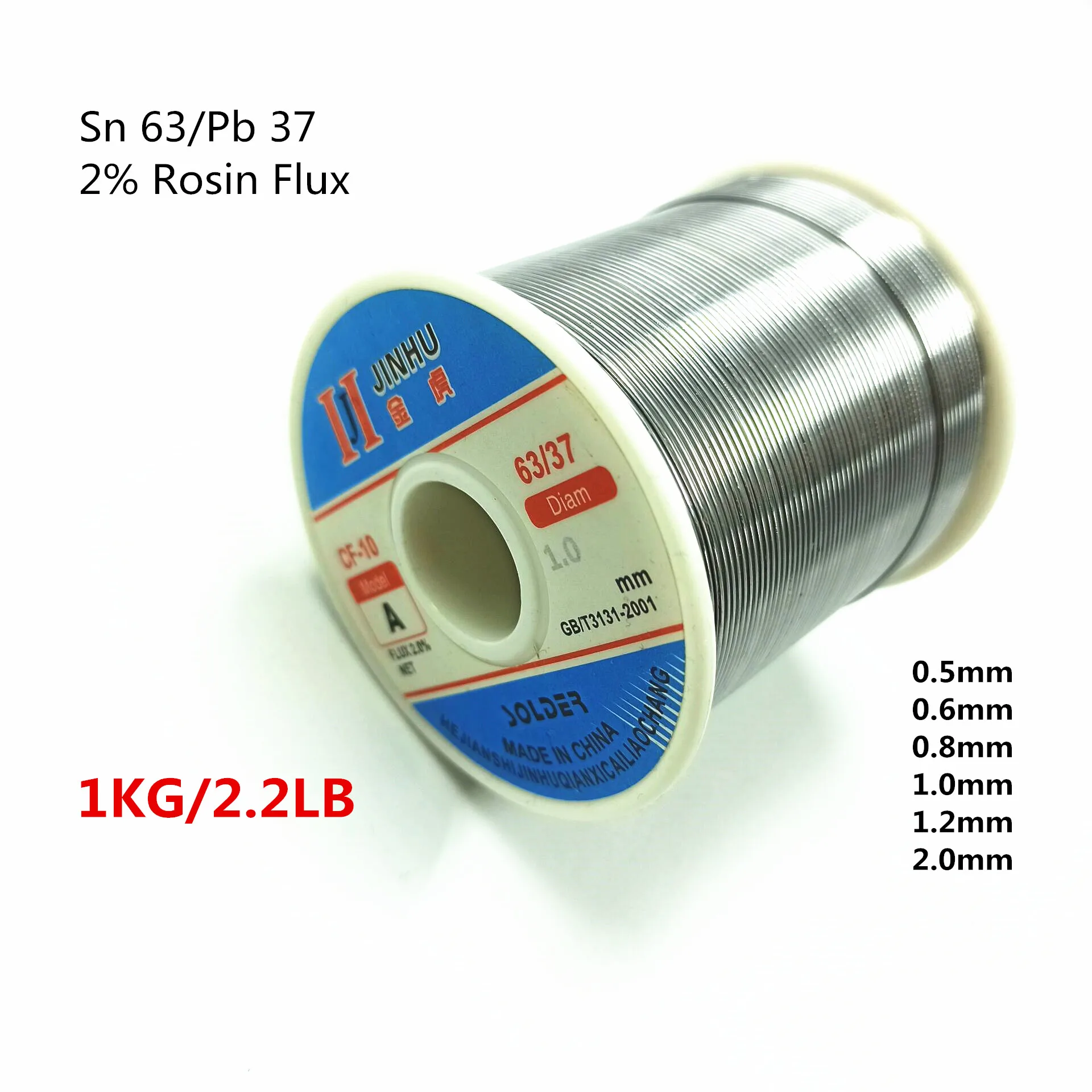1kg 2.2LB 0.5mm 0.8mm 1.0mm 2mm Soldering Wire 63/37 Tin Lead Rosin