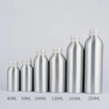 

1pcs 40/50/100/120/150/250ml New Nozzle Cosmetic Container Empty Aluminum Perfume Bottle With Ribbed Sprinkler Spray Bottle