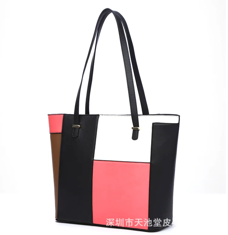 

Pu Europe And America Popular WOMEN'S Bag WOMEN'S Bag to Map Joint Large-Volume Hide Substance Shopping Bag Can Be Printed Logo