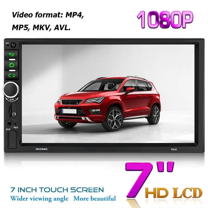 Android8.1 Quad Core Car Stereo GPS Navigation Bluetooth WiFi USB Radio Receiver Support Back-View Camera Input Reversing Image