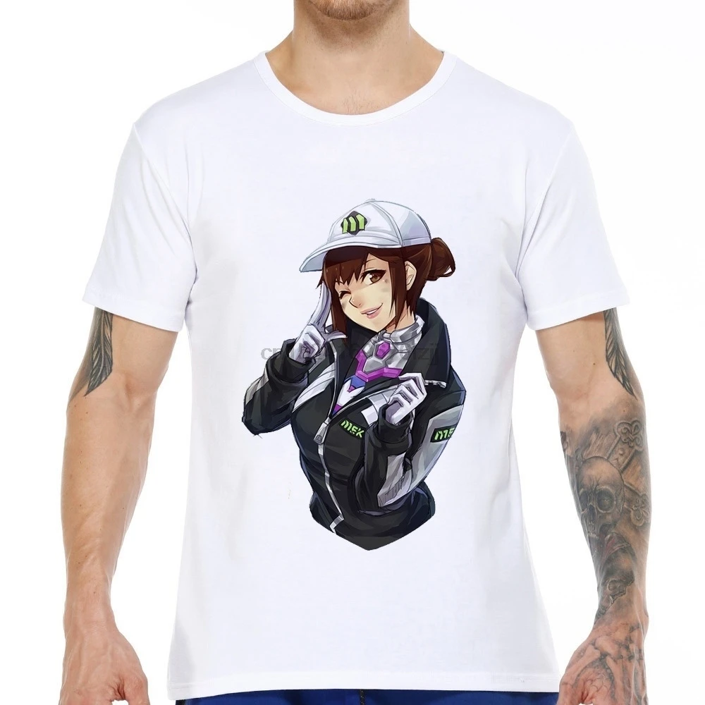 Популярная мужская летняя футболка с принтом D. VA из мультфильма аниме футболки