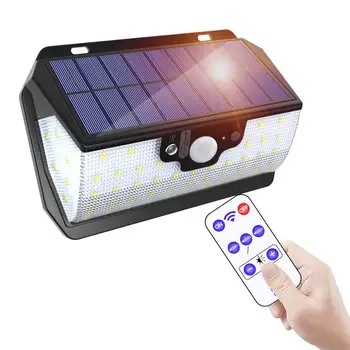 

LED Solar Light Remote Control PIR Motion Sensor Dimmable 55LEDs 3 Lighting Modes Outdoor IP65 Waterproof USB Charging Wall Lamp