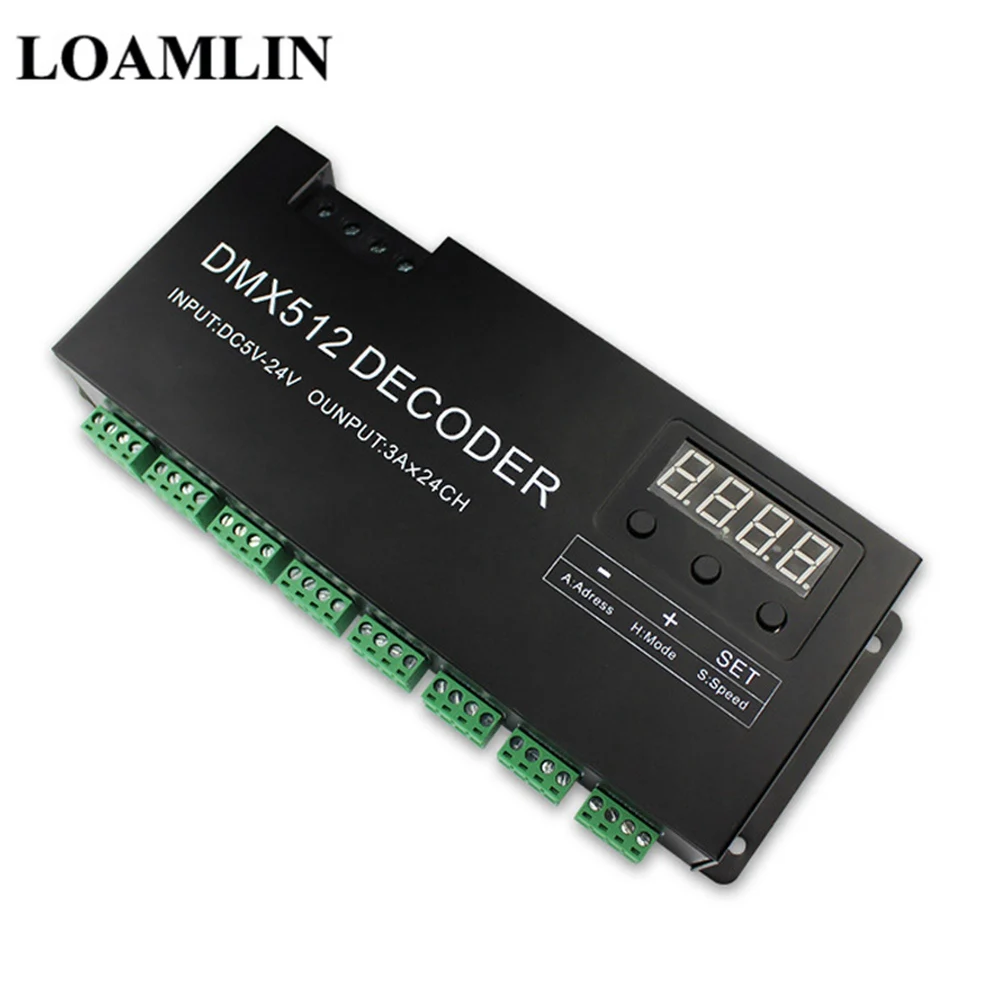 DMX 512 декодер светодиодный контроллер 24 канала* 3A для светодиодной полосы света DC5V-24V