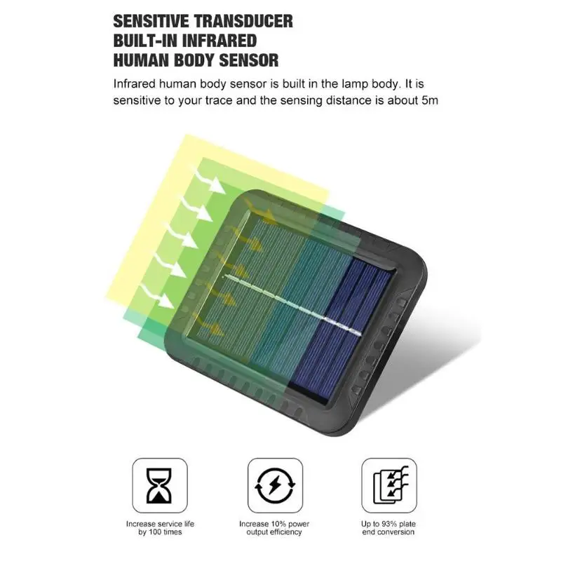 COB 120LED Солнечный настенный светильник с датчиком движения, открытый водонепроницаемый садовый светильник, Прямая поставка