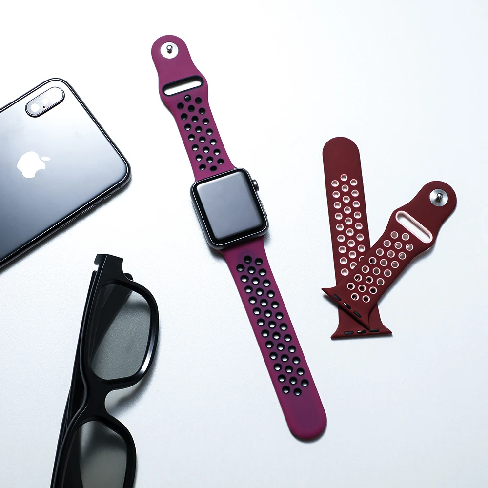 Силиконовый ремешок для apple watch 5 4 band correa apple watch 44 мм 40 мм 42 мм 38 мм iwatch 5 4 3 2 1 спортивный браслет на запястье