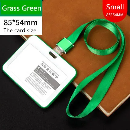 Green-horizontal PP ID держатель карточек бизнес безопасности Чехол для пропуска на веревке держатель с шнурком офисные компании поставки держатель карты работы - Цвет: Green-horizontal