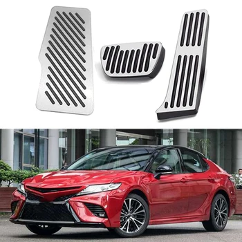 

Car Gas Fuel Brake Pedal Foot Pedal Pads Rest Pedal Covers No Drill Anti-Slip for Toyota Camry 2018-2020