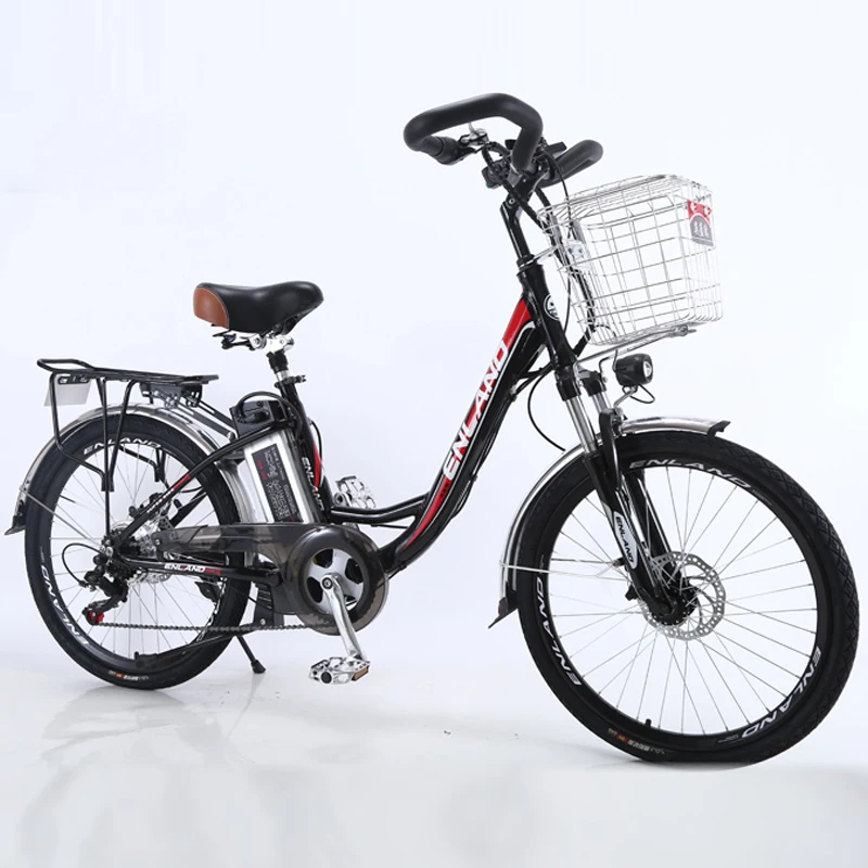 Discount new 24 inch 250w 48v electric bike variable speed double disc brake aluminum alloy e bike Lithium battery electric bicycle ebike 4