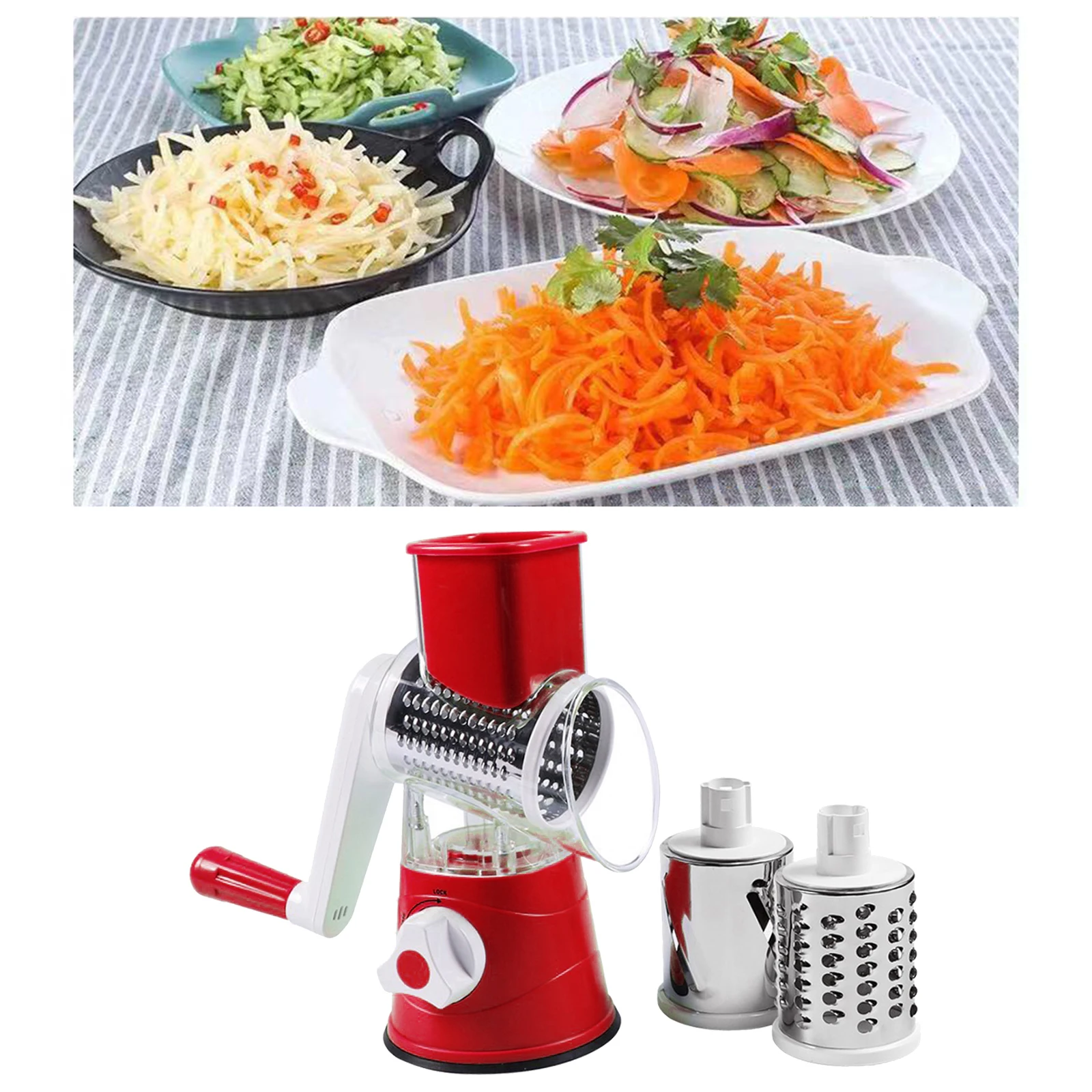 Rotary Cheese Grater Slicer, Drum Slicer Manual Vegetable Cutter Kitchen Gadgets Kitchen Accessories