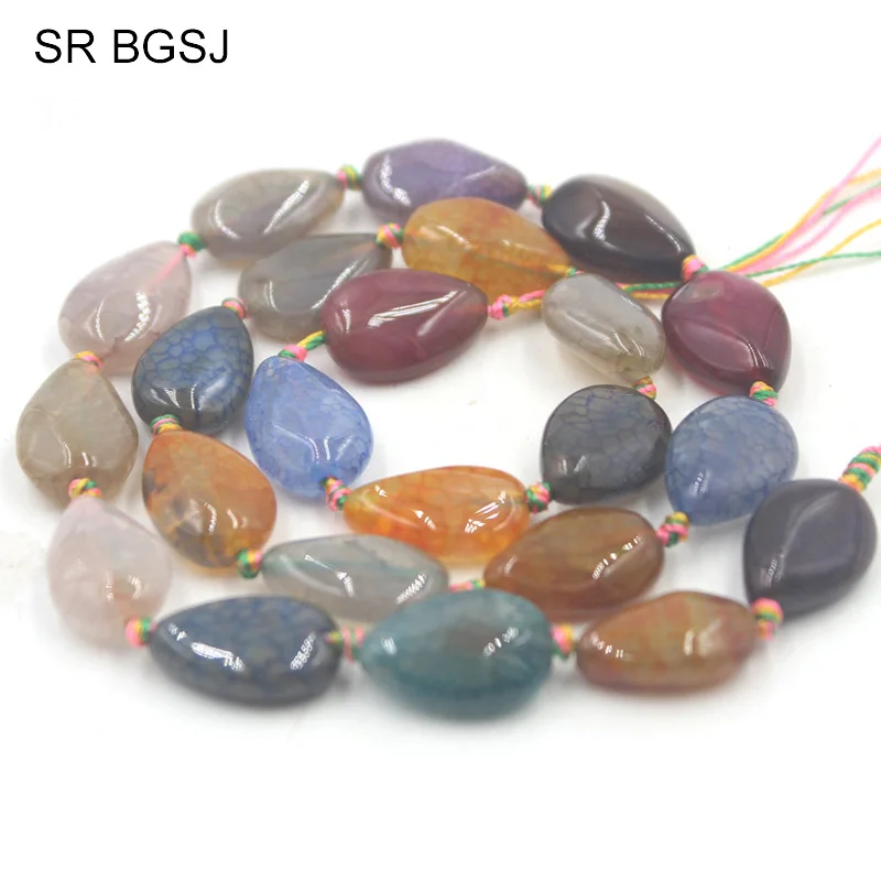 Free Shipping 10x14mm Drip Water drop Shape Multicolor Mixed Crackle Agat Onyx Gems Stone Craft Beads Strand 15&quot|bead strands|beads free