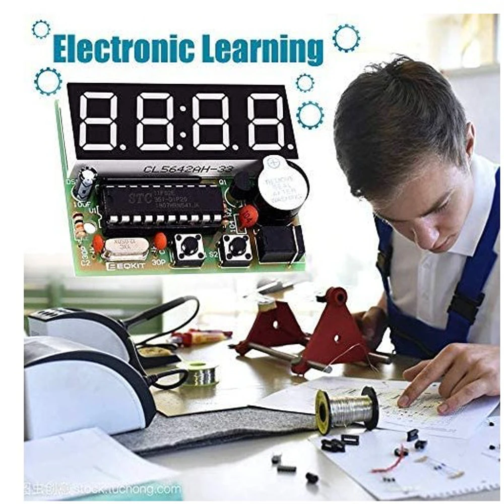Kit Orologio Digitale PEMENOL Fai Da Te - 18 LED Lampeggianti, USB, Per Saldatura E Hobby Elettronica