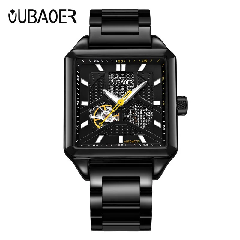 Reloj hombre OUBAOER автоматические механические часы для мужчин Топ Роскошные часы из нержавеющей стали спортивные часы модные деловые наручные часы