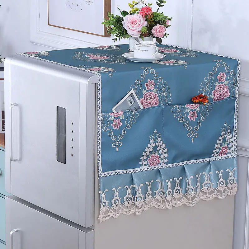 Fyjafon чехол для холодильника с вышивкой пылезащитный чехол Кружевная декоративная ткань с сумкой для хранения 55*135/70*170