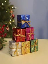  12pcs Christmas Tree Hanging Mini Square Foam Gift Box Pendants Ornaments Xmas Decoration Kids Play Home Decor Christmas Toys 