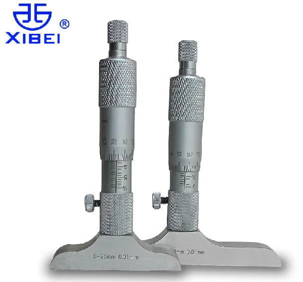 Бренд Xibei глубинный микрометр 0-25 мм 50 мм 100 мм 150 мм 200 мм глубинный микрометр с стержнями Измерение глубины циркуль