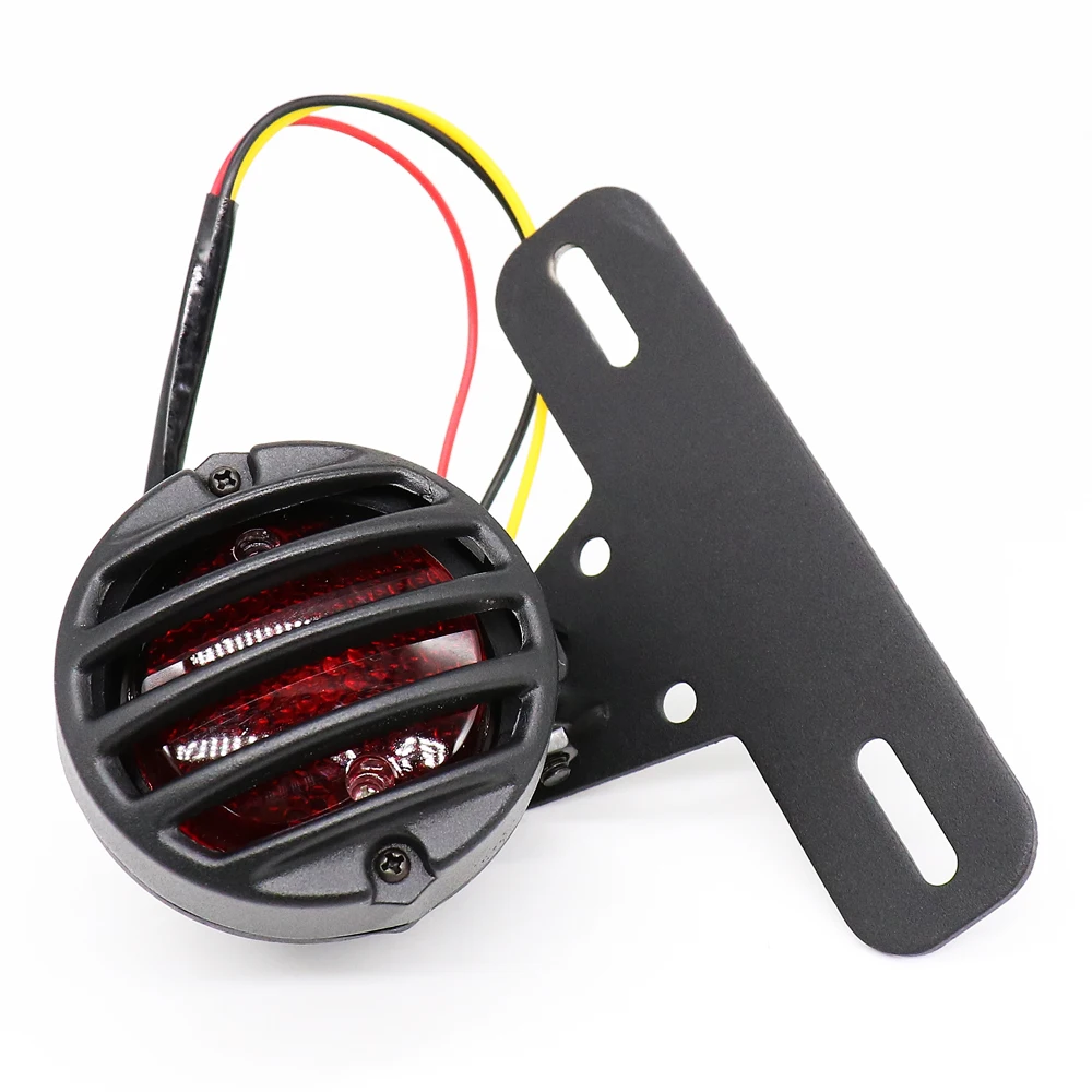 

Motorcycle Tail Light with License Plate Holder Black Heavy Duty 12V Blinkers Lights Brake Stop Running Light For Honda Harley