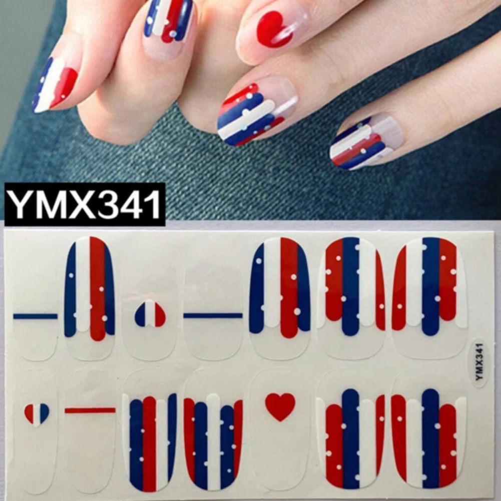 14tips/sheet Stars Manicure Professional Nail Sticker DIY Wraps Fashion 3D Decals Full Cover Nail Art Self Adhesive - Цвет: 341