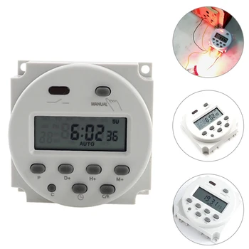 

12V 24V 110V 220V Digital Timer Switch 7 Days Weekly Programmable Time Relay Programmer Built-in Rechargeable Battery