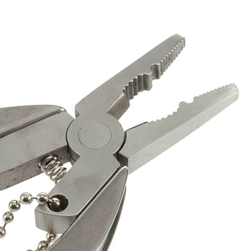 Outdoor Multi-Tool Portable Folding 2cr13 Stainless Steel Pliers Flat Cross Head Screwdriver Cutter Nail File Key Chain Tool