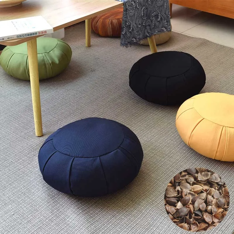 8 Color Pumpkin Buckwheat Husk Zafu Round Meditation Yoga Comfort Floor Cushion Furniture Seating Futon Home Decor Pillow | Дом и сад