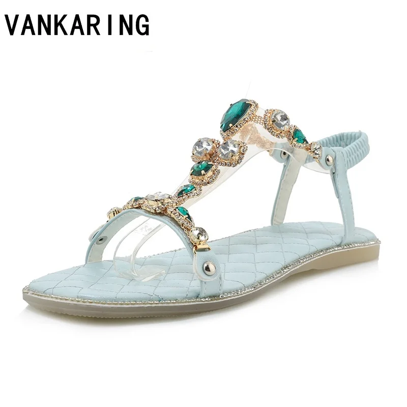 

woman sandals 2020 women shoes rhinestones chains thong gladiator flat casual sandals crystal chaussure plus size tenis feminino