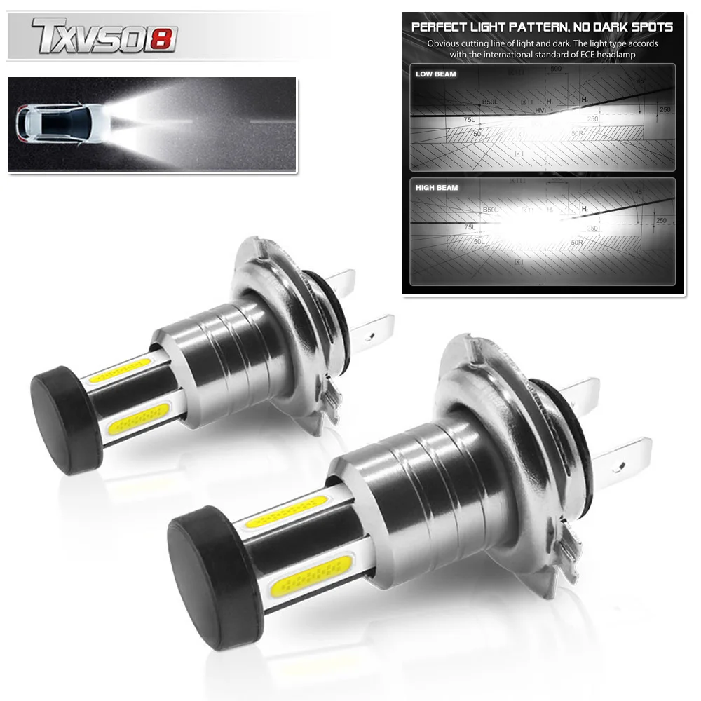 

4pcs H7 LED Headlight Bulb Canbus 6000K LED Canbus Car Light Auto Headlamp COB Conversion Globes Bulbs 30000LM Beam