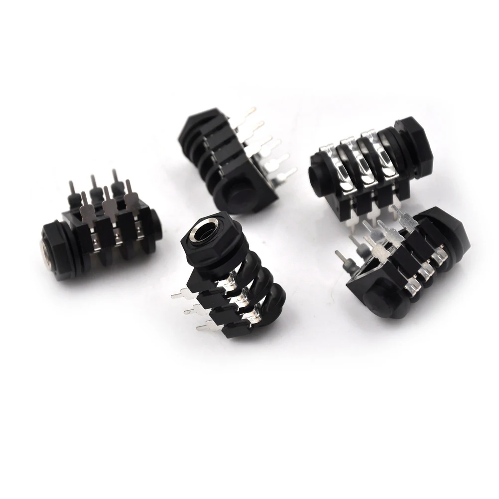 5Pcs 6.35mm/6.35 6P/6 PIN Stereo Audio Microphone Female socket/Jack Connector