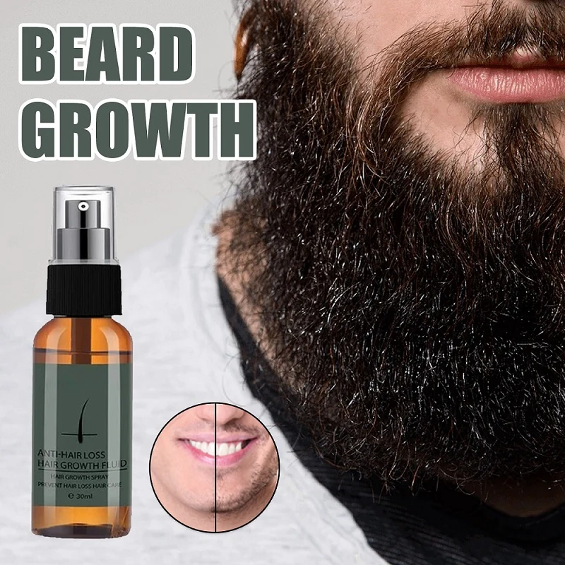 Espray líquido para crecimiento de la barba, aceite en aerosol para crecimiento rápido de la barba, bigote, vello Facial, para el novio, 30ml, TSLM1
