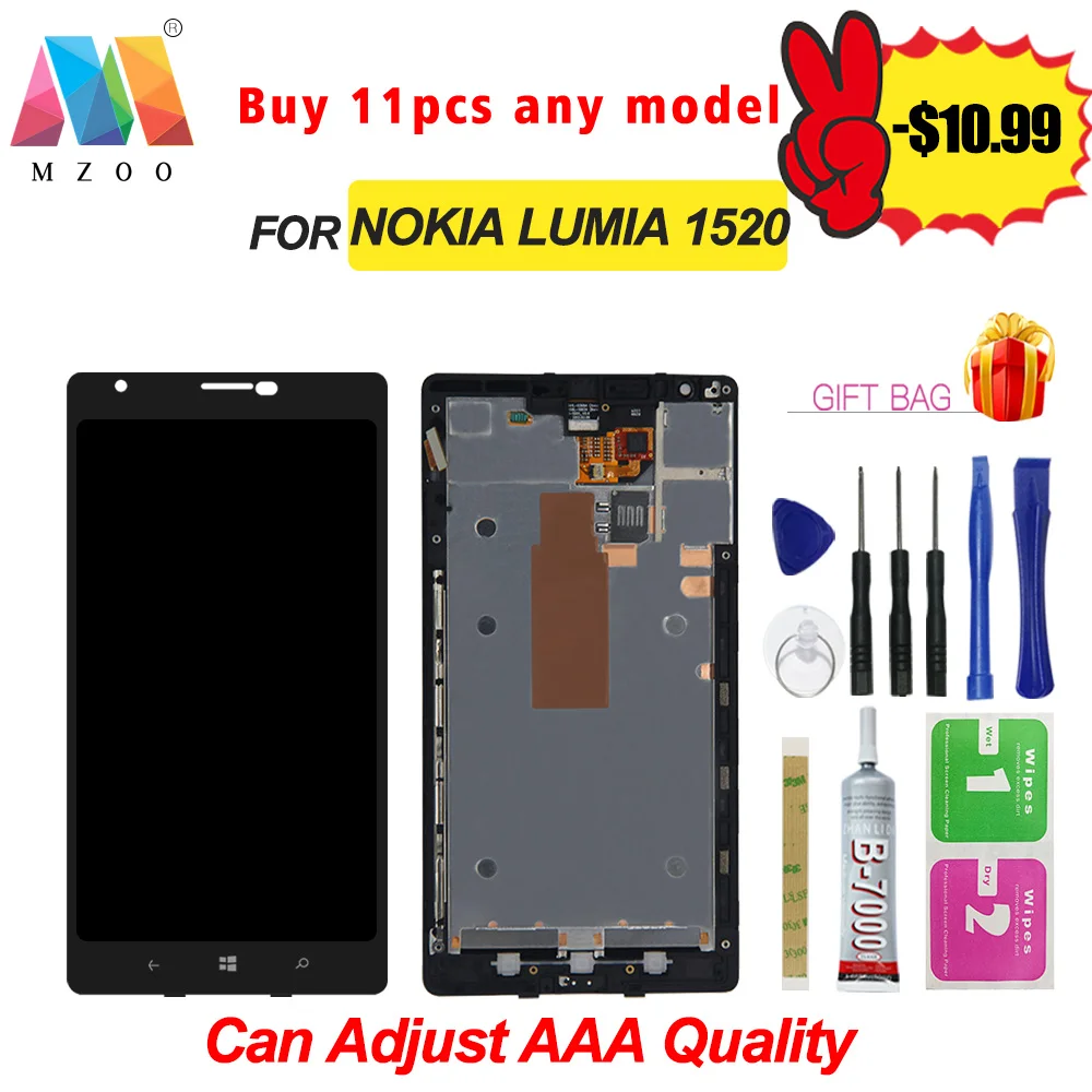 100% тест ЖК-дисплей для кожаный NokiaLumia 1520 RM-937 RM-939 RM-940 Сенсорный экран Digitizer