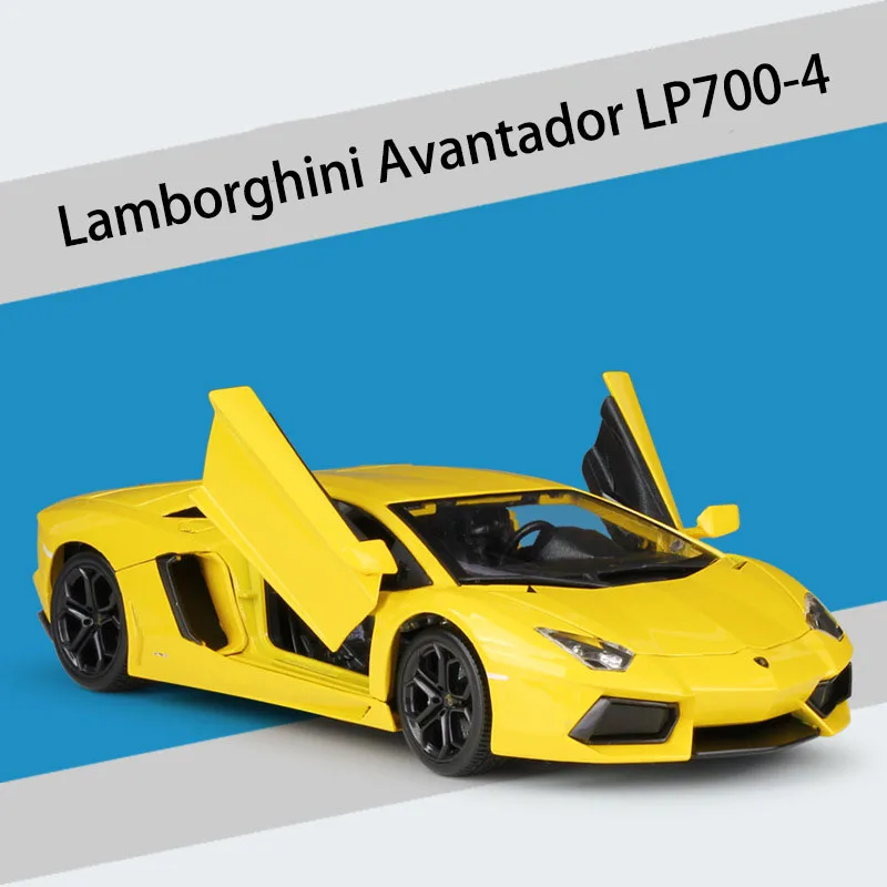 Bburago литая под давлением модель автомобиля авантюрист LP700-4 1:18 металлический сплав Высокая моделирования автомобилей с базой мальчиков игрушки подарки для мальчиков - Цвет: Yellow with box