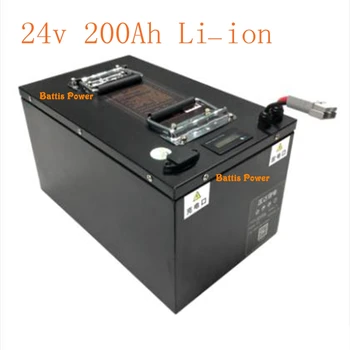 

Metal case 24v 200Ah Lithium battery li-ion High power 2000w Not lead acid for RV boat motor solar wind energy UPS +20A charger