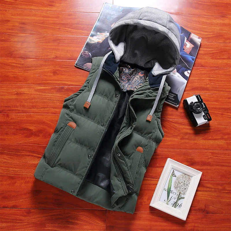 Ha single Boys Waistcoat Men Autumn And Winter down Cotton Korean-style Trend Teenager Cotton Coat Vest Casual Warm