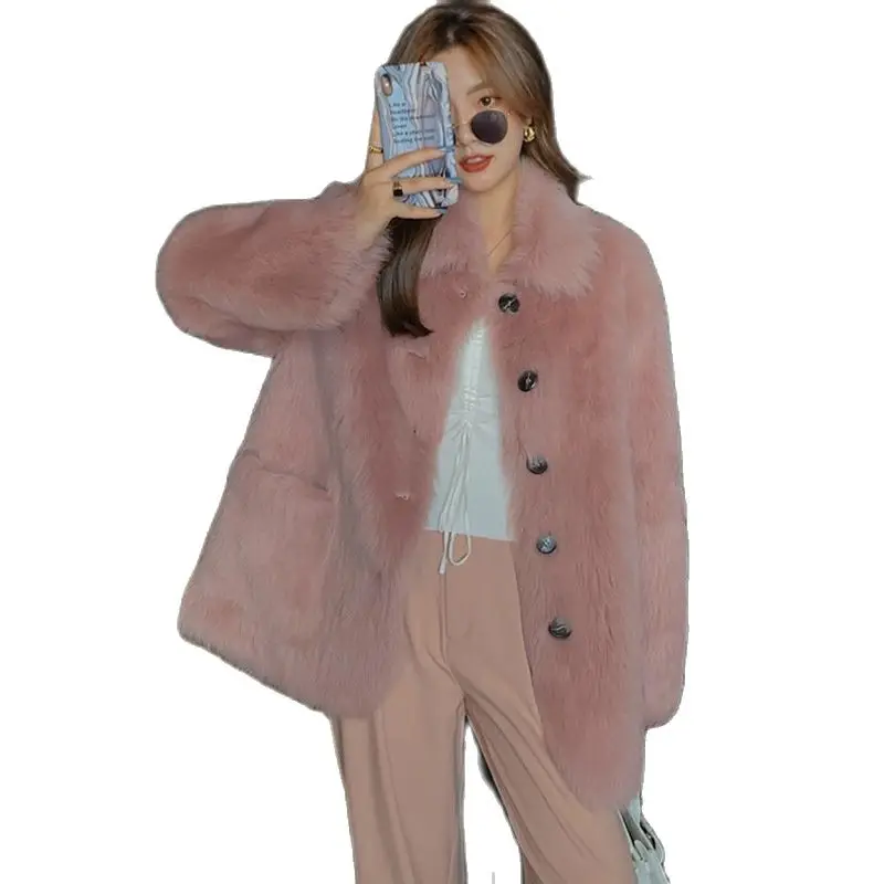 

S-9XL New Fashion Women's Clothing Plus Size Tuscan Long Warm Casual Lamb Fur Coat